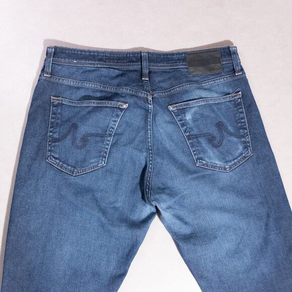 AG Adriano Goldschmeid Everett Slim Straight Stretch Blue Denim Jeans Mens 35x32 - Picture 5 of 7